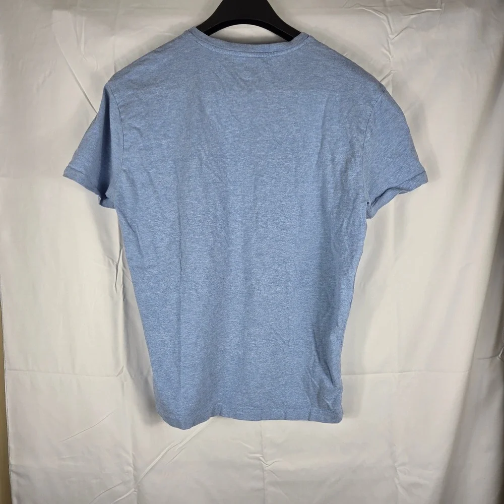 Polo Ralph Lauren Mens V-Neck T-Shirt Blue Heather Classic Fit Short Sleeve M